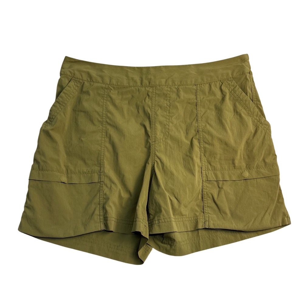 REI Co-op Womens Hiking Shorts Olive Green Size M Elastic Waist Outdoor Active